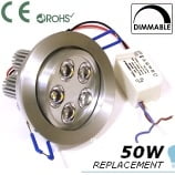 5 Watt LED Downlight Silver, Dimmable 5 Watt LED Downlight Silver, Dimmable