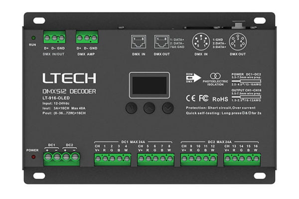 LT-916 16 Channel DMX Decoder XLR-5 / RJ45 - Image 2