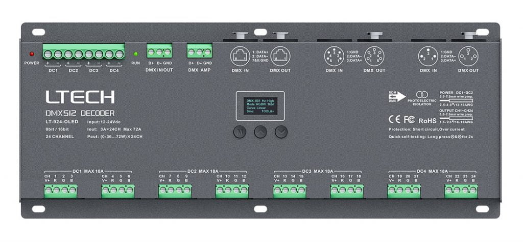 Ltech LT-904 DMX512 Decoder | 4Ch X 6A | Professional LED