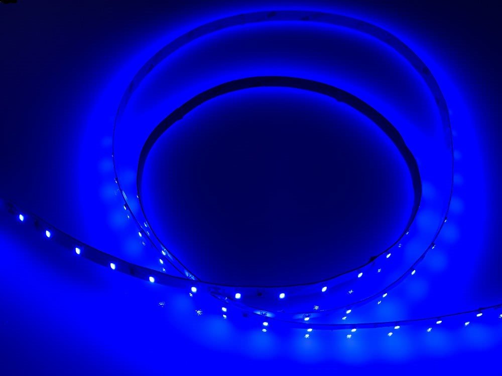 Blue LED Strip Lights - Splashproof 60 LED/m 24V