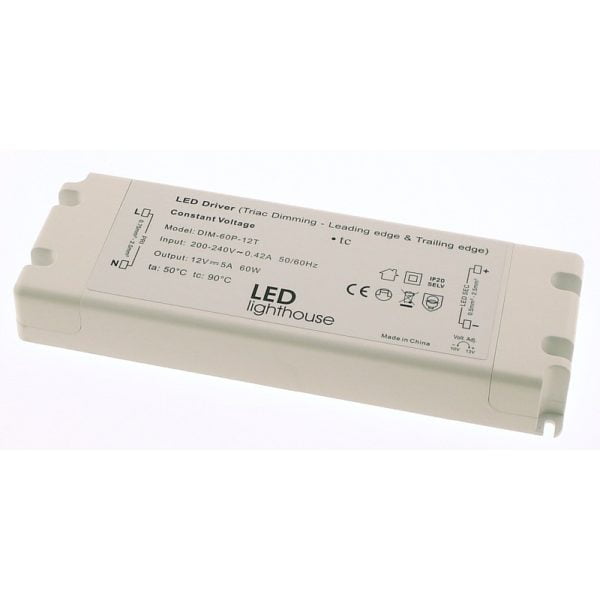 Mains to 12V LED Strip Dimmable Driver 60W