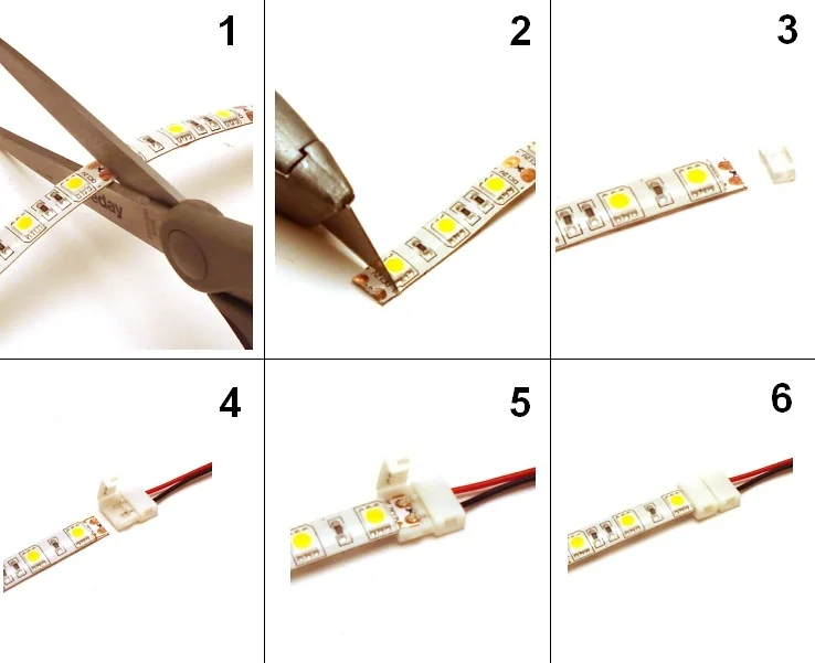 Solid LED Strip to Strip Connector 8mm 2 Pin - Image 2