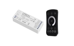Remote Control LED Strip Dimmer in Black With Receiver