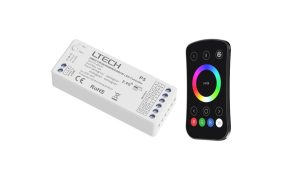 RGB(W) LTech RF Colour Wheel LED Controller in Black With Receiver