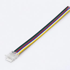 RGB+CCT LED Strip Power Lead Connector 12mm 6 Pin
